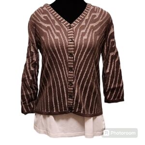 Jones Wear - Brown animal print sweater size Small